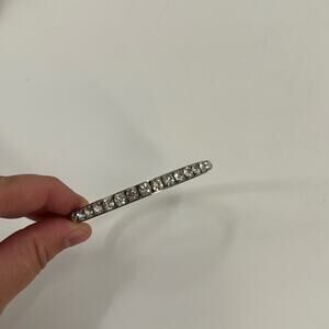 Silver rhinestone encrusted bangle bracelet